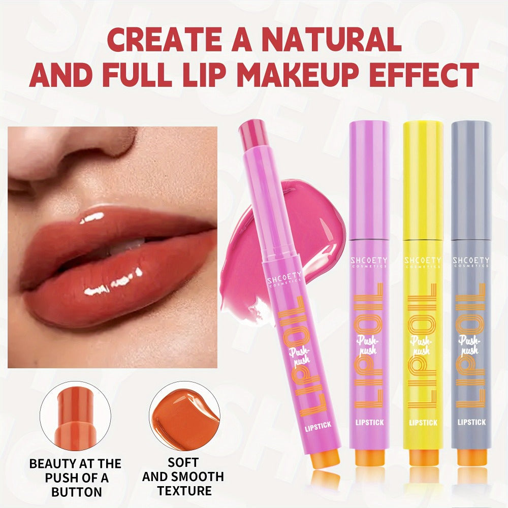 6-Piece Neon Press-On Lip Gloss Set High-Gloss Bold Lip Makeup, for Makeup, Travel and Everyday Vanity Use