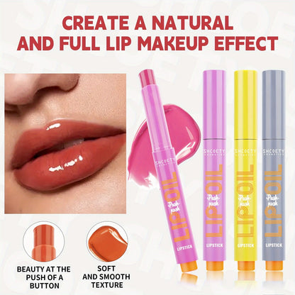 6-Piece Neon Press-On Lip Gloss Set High-Gloss Bold Lip Makeup, for Makeup, Travel and Everyday Vanity Use