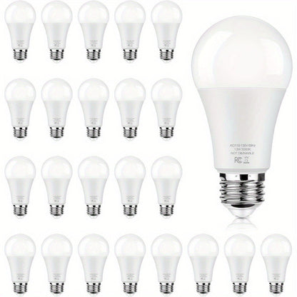 A19 LED Light Bulbs with E26 Base, 13W 1500-Lumen Rating, 3000K or 5000K Light in 12- or 24-Count Packs