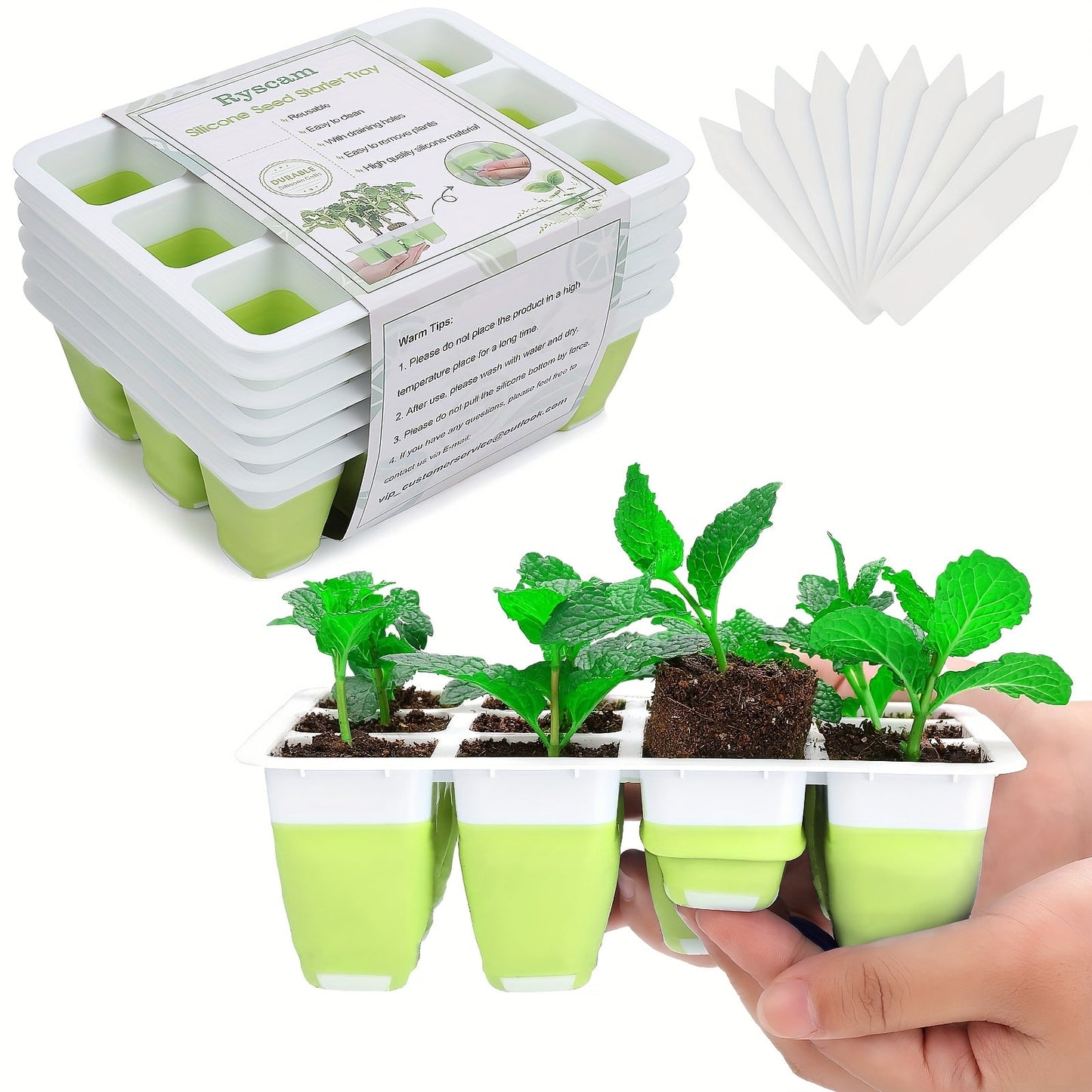 Seed Starting Tray with Flexible Pop-Up Units | Easy Transplant No Root Damage | Optimal Drainage | Reusable Seedling Tray 2pcs 6pcs 10pcs