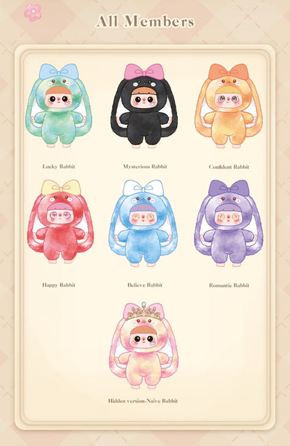 Plush Toy Kawaii Rabbit with Detachable Face Panel and Assorted Character Styling for Display