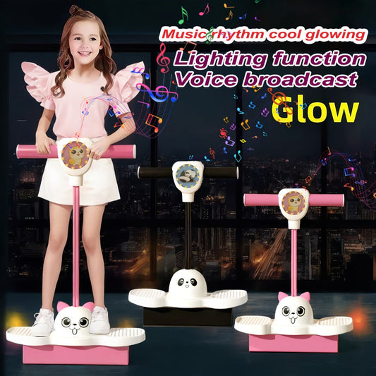 Hop Ball for Kids & Adults Luminous, Thickened Rubber Bouncing Balance Ball, Princess Pink & Panda Black