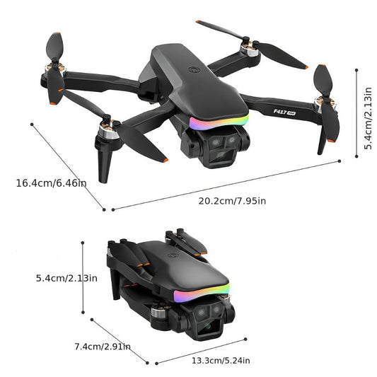 LCD Screen Drone Dual Cameras Brushless Motor Foldable RC Quadcopter with the Listed Color, Size or Set Options for Everyday Use