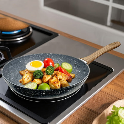 Non-Stick Frying Pan Set 3-Piece 7 9.5 11 Inch, Skillet Set with Insulated Handle for Home Cooking, Dining and Outdoor Meals