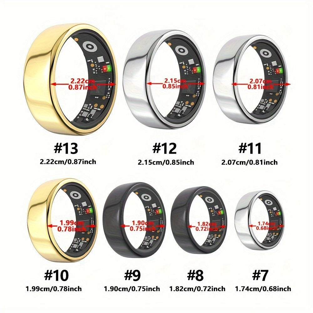 R18 Smart Ring Activity Tracker with 20+ Workout Modes – Sleep & Stress Monitor, Heart Rate, iPhone & Android Compatible, USB Charging