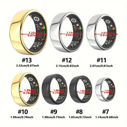 R18 Smart Ring Activity Tracker with 20+ Workout Modes – Sleep & Stress Monitor, Heart Rate, iPhone & Android Compatible, USB Charging