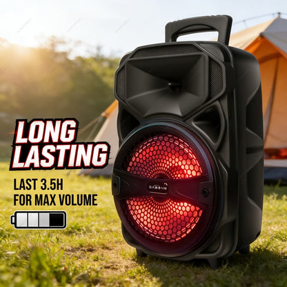 1000W Karaoke Machine with Wireless Bluetooth Party Speaker, 8-Inch Subwoofer, Loud Sound System