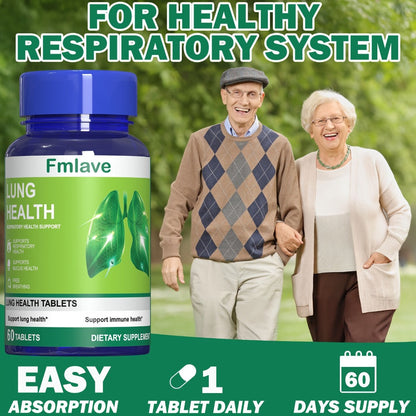 Herbal Lung Cleanse Supplement 60 Tablets, Respiratory Health Support, Breathing Comfort, Mucus Clearance & Immune Boost