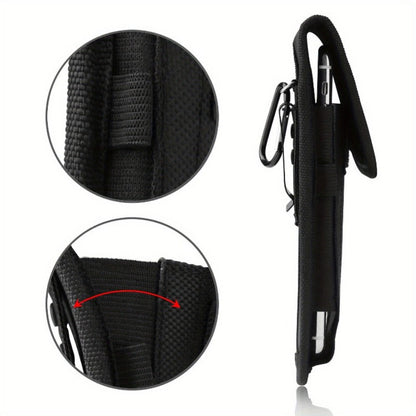 Belt Clip Phone Holster Pouch Universal 5.5-6.5 Inch Nylon Vertical Cell Phone Case Keychain Loop for an Everyday Personal Care Routine