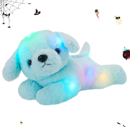 Plush Toy Blue Puppy with Light-Up Body and Music for Colorful Interactive Room Display and Gifting