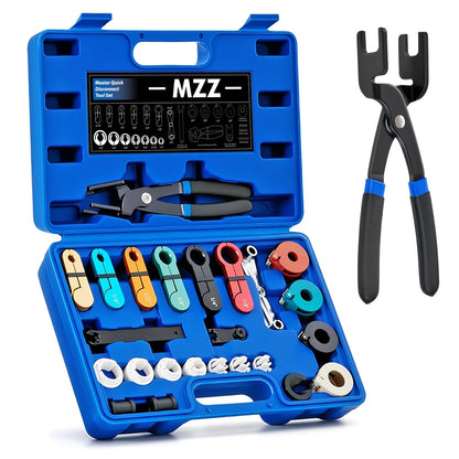 Fuel Line Disconnect Tool Kit 26pcs – Master Quick Disconnect Set with AC & Transmission Disconnect Pliers for Fuel Line Removal
