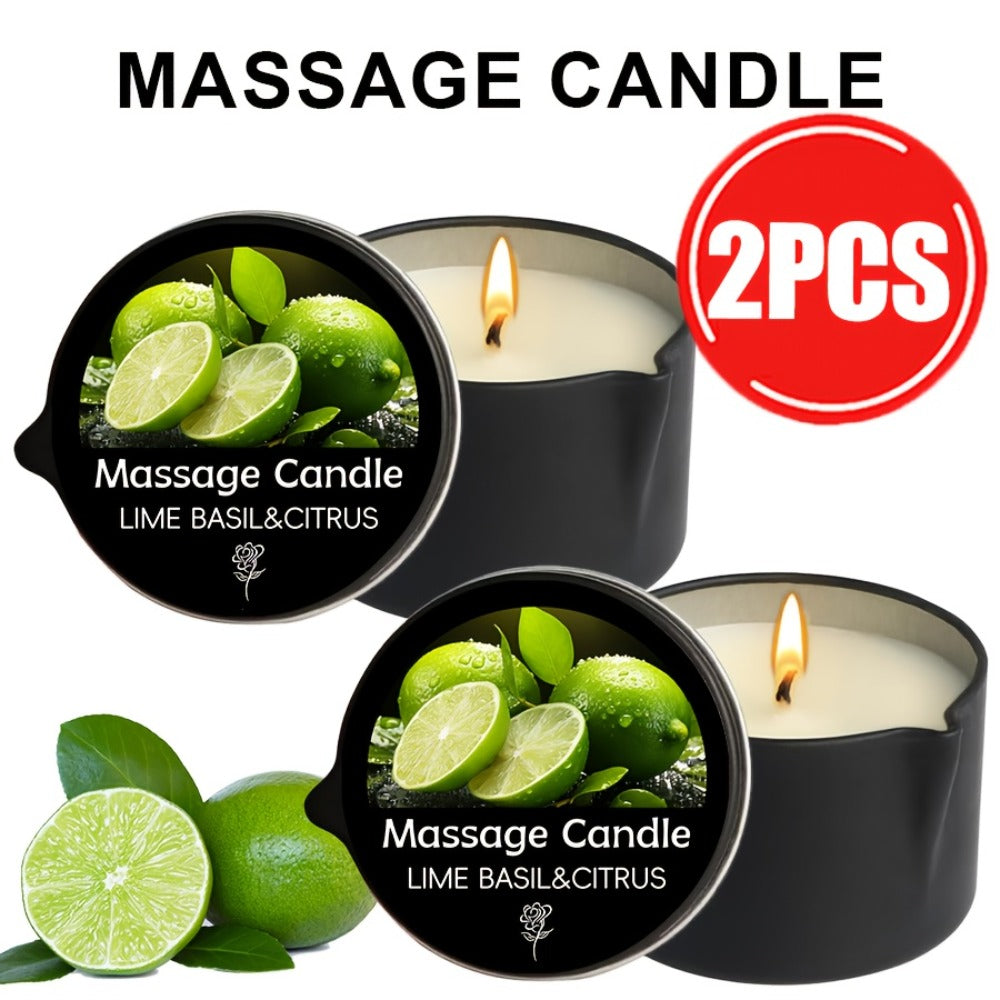 Massage Oil Candle 2-in-1 Soy Wax Scented Candle with Essential Oil – Moisturizing Warm Body Lotion for Spa Pedicure Relaxation Aromatherapy