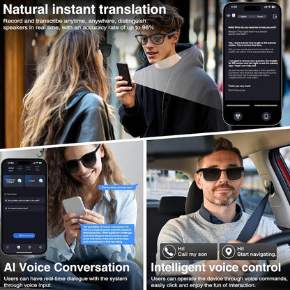 Smart Glasses 4K Camera Variant with Translation, Object Recognition, Open-Ear Audio and USB-C Charging