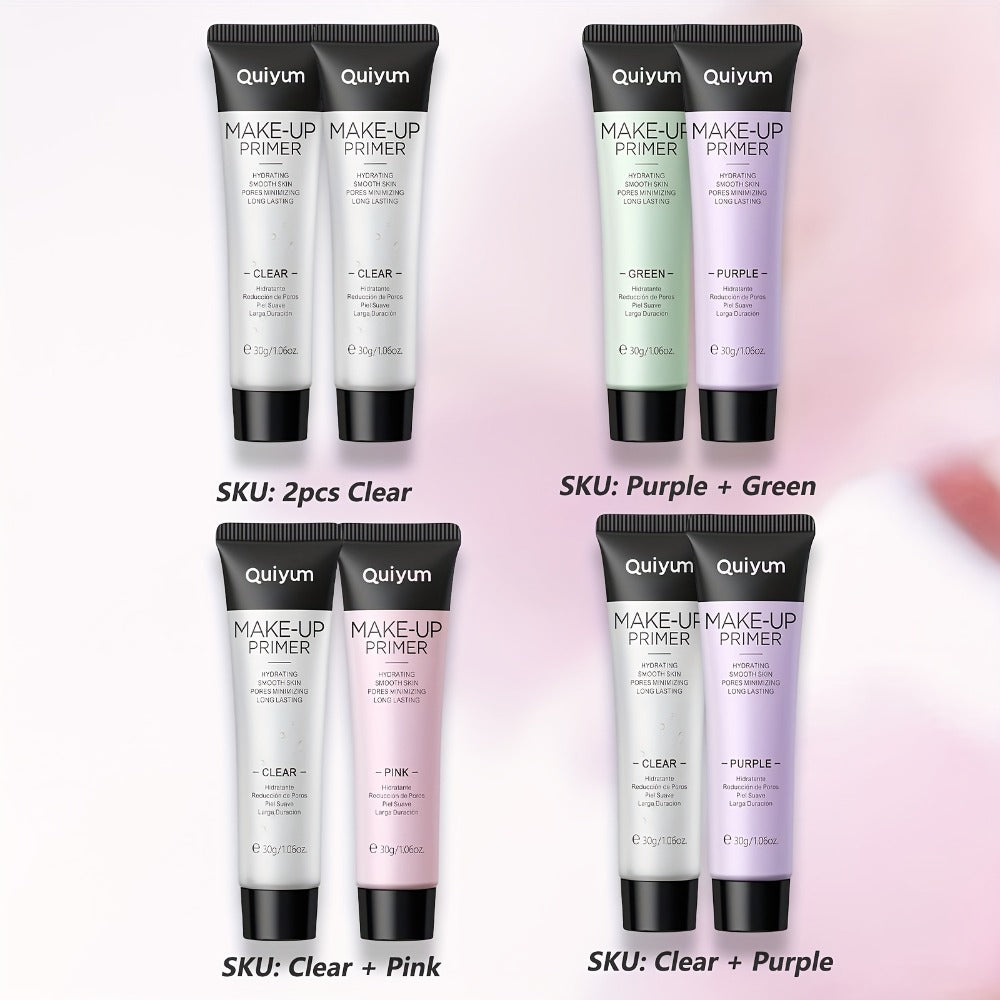 Face Primer Set 2 Pcs Pore Minimizing Oil Control, Smoothing Lightweight Matte Makeup Base for Flawless Foundation