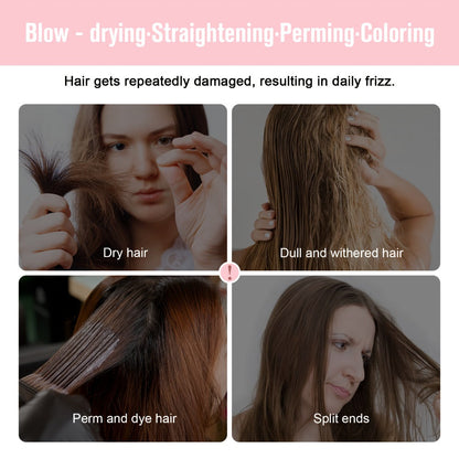 Leave-In Conditioner Spray & Detangling Hair Brush Set - Anti Frizz Smoothing Glycerin Formula for Home, Travel and Salon Hair Styling