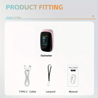 Pulse Oximeter Fingertip – FDA Cleared Rechargeable Blood Oxygen Monitor with SpO2, Pulse Rate, PI & RR, OLED Display