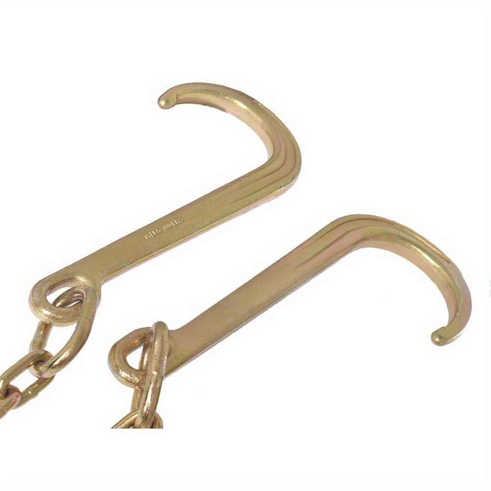 G70 Tow Chain with J-Hooks 5/16in x 2FT V-Chain Flatbed Truck Rollback Wrecker Carrier Replacement Heavy Duty Cargo Security Binding Towing