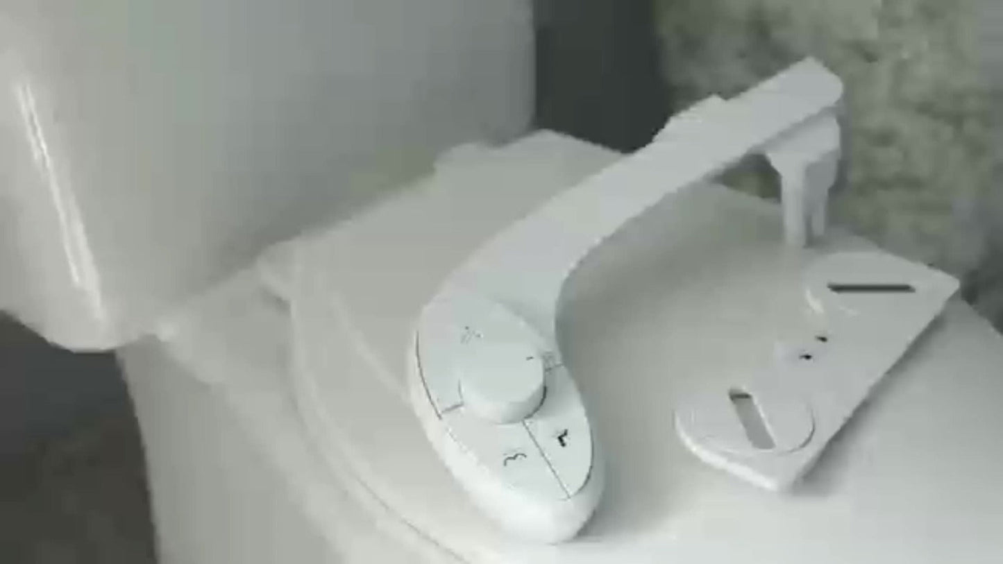 Ultra-Slim Non-Electric Bidet Attachment for Toilet, Self-Cleaning Dual Retractable Nozzles, Adjustable Water Pressure, Fresh Water Sprayer