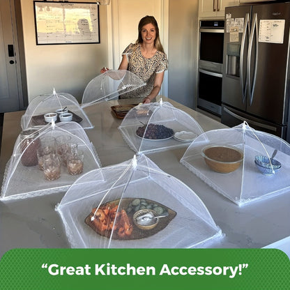 Pop-Up Mesh Food Covers for Outdoor Use – Large Collapsible Tent Covers for Picnic, BBQ, Buffet & Gatherings (3pcs / 9pcs)