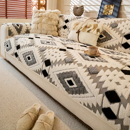 Sofa Cover, Thick Plush Couch Pad with Backing Detail in Three Colors and Seven Seat or Arm Sizes