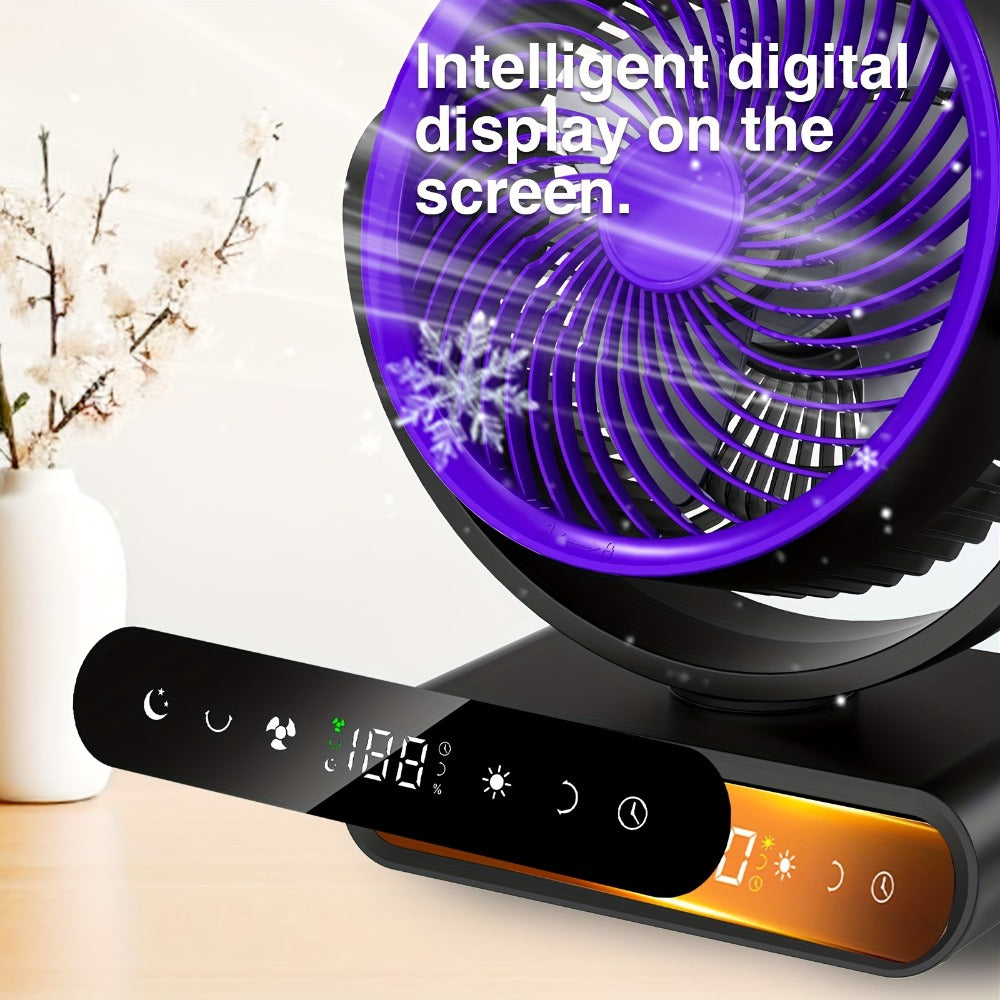 Camping Fan with LED Light Battery Powered 20000mAh 40000mAh 9-Inch 5-Speed Remote Control for Entryways, Bedrooms and Living Spaces