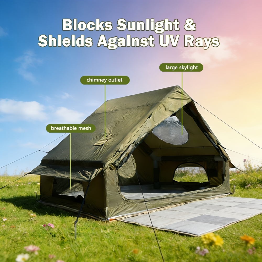 Inflatable Camping Tent 4-8 Person Air Cabin Glamping UV Protection for Garden, Patio and Yard Use