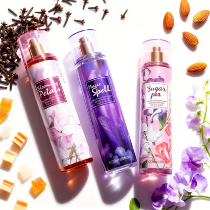 Floral and Fruit Body Mist Spray, 8 fl oz / 236ml in Fourteen Exact Scent Options for External Body Use