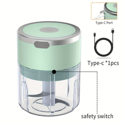 Mini Electric Garlic Chopper USB Rechargeable - Electric Food Chopper & Masher, Portable Garlic Crusher for Meat