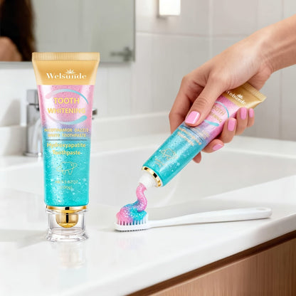 100g Mint Peach Toothpaste Tube with Niacinamide and Hydroxyapatite Highlighted on Box and Label