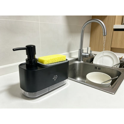 Soap Dispenser with Sponge Holder 2-in-1 – Countertop Dish Soap Pump Dispenser and Sponge Caddy for Kitchen Sink