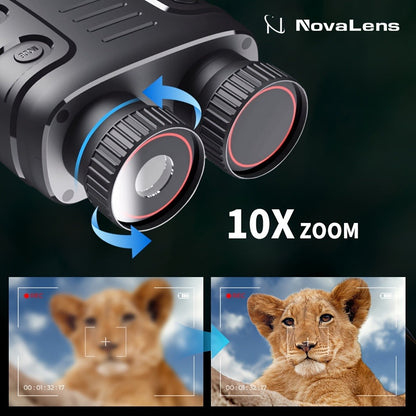 Infrared Night Vision Goggles HD 2.5K with 10X Zoom & CMOS Sensor – Full-Dark Visibility Binocular Scope for Hunting