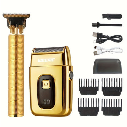 Hair Clipper WEEME One-, Two- or Three-Piece Grooming Sets with LCD Displays, USB Charging and Four Options