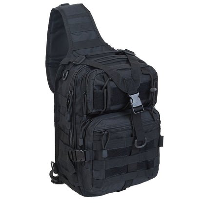 Multi-Pocket Tactical Chest Sling Bag with Adjustable Shoulder Strap in Black, Fern Green or Khaki