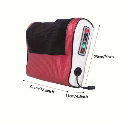 Shiatsu Neck & Back Massage Pillow – Bidirectional Rotating Deep Tissue Kneading Cervical Massager for Pain Relief