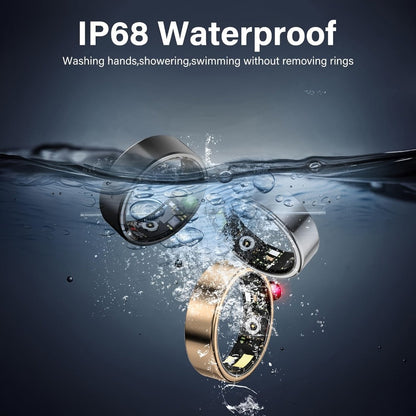Health Monitoring Smart Ring with Heart Rate HRV Sleep Tracking, Steps Calories Body Temp & Menstrual Cycle – Bluetooth 5.3, iOS & Android