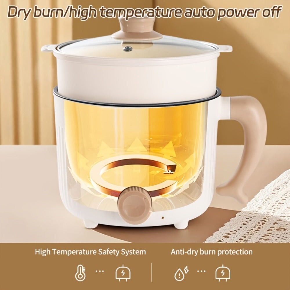 Electric Hot Pot Portable Electric Wok, Non-Stick Coating, Triple Power Control, Multi-Functional Stewpot for Hotpot