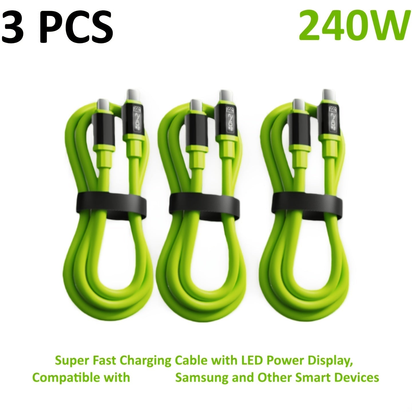240W USB-C Fast Charging Cable 3/5 Pack 1.5M, Super Fast Charger Cord Compatible with iPhone 15 16