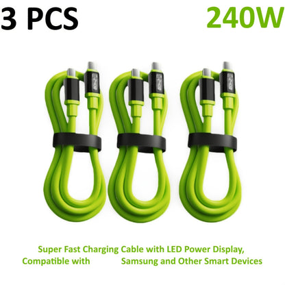240W USB-C Fast Charging Cable 3/5 Pack 1.5M, Super Fast Charger Cord Compatible with iPhone 15 16