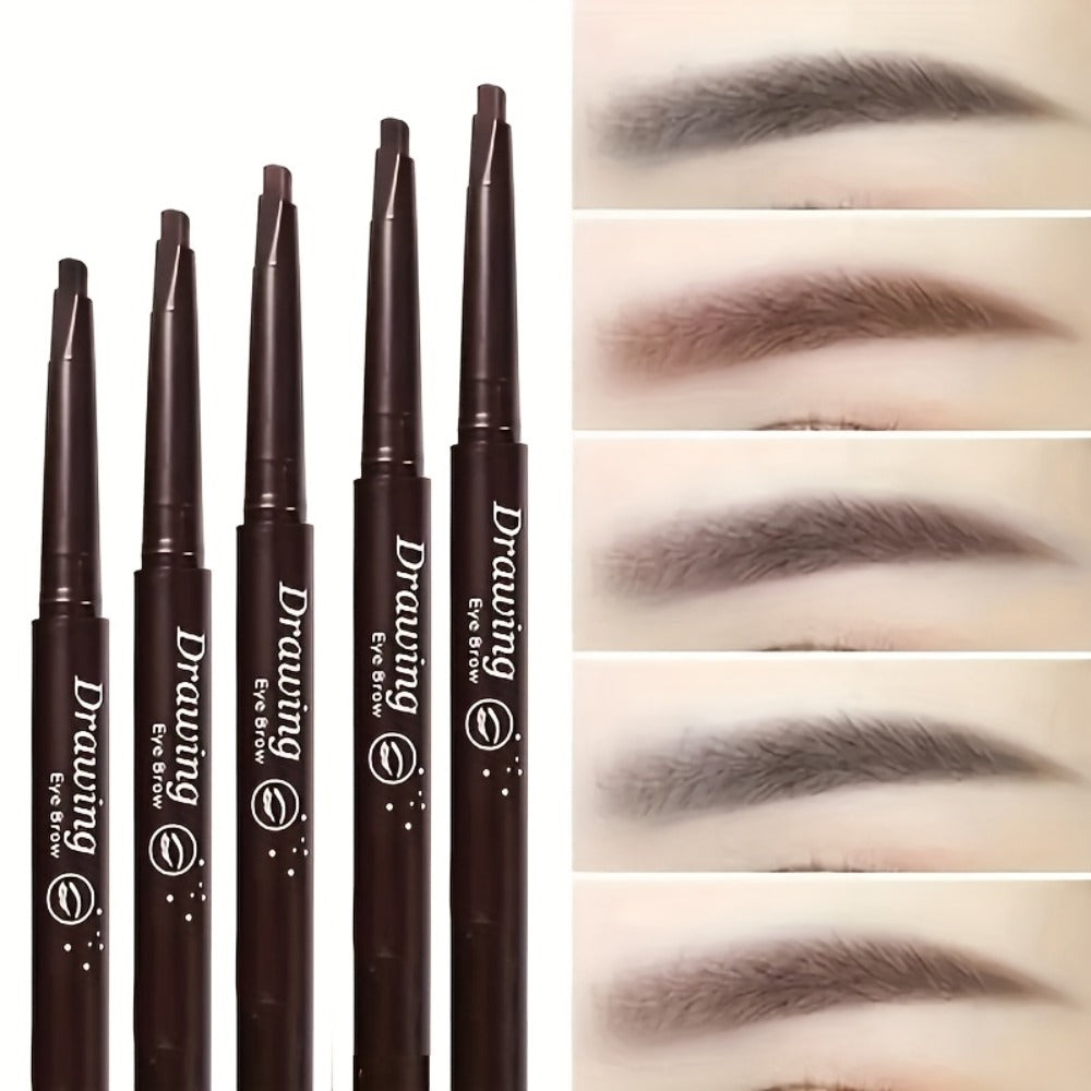 Eyebrow Pencil 12-Pack Double-Ended Waterproof – Automatic Twist-Up Brow Pencil with Spoolie Brush, 4 Natural Shades