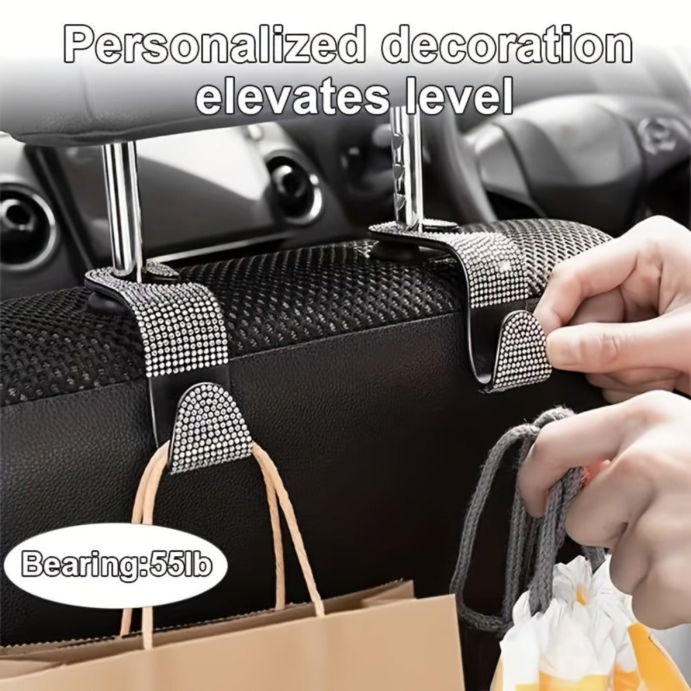 27pcs Bling Car Accessories Set for Women – Steering Wheel Cover 15", Car Coasters, License Plate Frame & Phone Holder