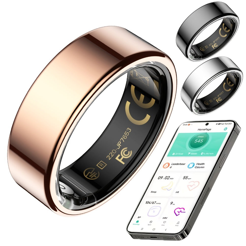 Smart Ring Health Fitness Tracker - Sleep Monitor Heart Rate Temperature Blood Pressure Pedometer Calorie Menstrual Cycle Tracker