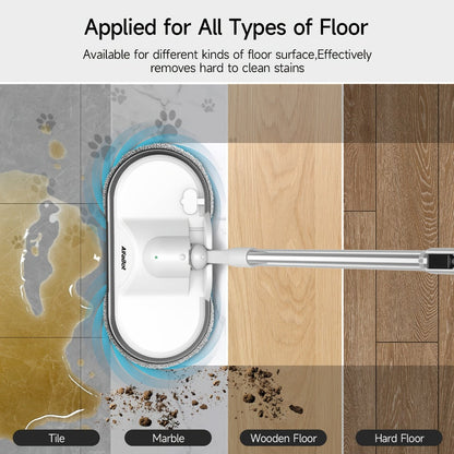 Cordless Electric Spin Mop with LED Headlight & Sprayer, 50-Min Runtime 6oz Water Tank, Floor Scrubber for Hardwood Tile Laminate Floors