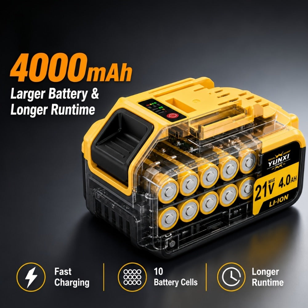 Cordless Angle Grinder - Rechargeable Polishing Machine with Lithium-Ion Battery, Fast Charger & Complete Accessories Kit