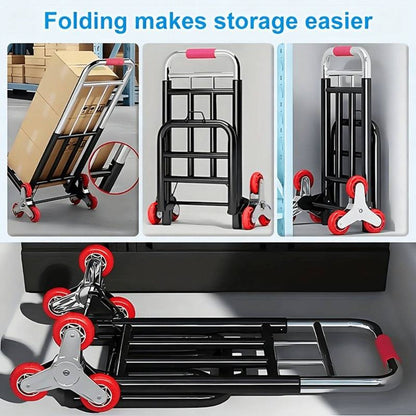 Folding Hand Truck Stair Climbing Wheels Heavy Duty 220 450 680 LBS Capacity Compact Collapsible Handcart Dolly for Home Warehouse Grocery