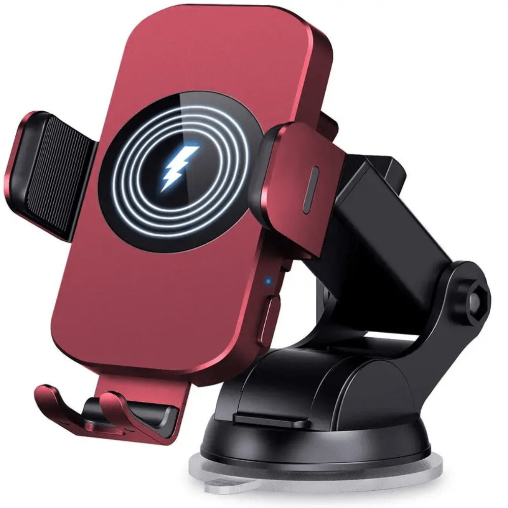 4-Color Wireless Car Charger Mount 15W Qi Auto-Clamping – Fast Wireless Charging Phone Holder for iPhone 17 16 15 14 13 12 11 Pro Max