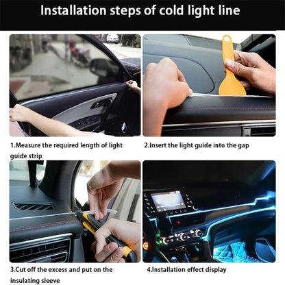 Car Interior Ambient Light Strip with 118-Inch Label, USB Connector, App Control and Music-Responsive Mode