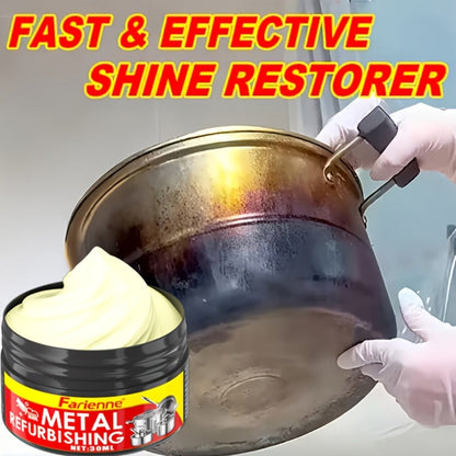 Metal Polishing Paste with Sponge Chrome & Stainless Steel Polish Gloss Agent No Residue for Entryways, Bedrooms and Living Spaces