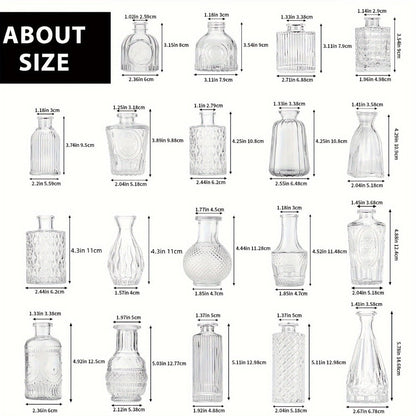 Glass Bud Vases Bulk Set – Clear Flower Vases for Wedding Table Centerpieces, Home Decor, Birthday, Anniversary & Holiday Party Decorations