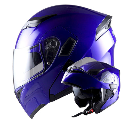Motorcycle Helmet Modular Flip-Up Full-Face Shell with Dual Visors, S-XL Sizes and Arrow, Storm or Glossy Styles