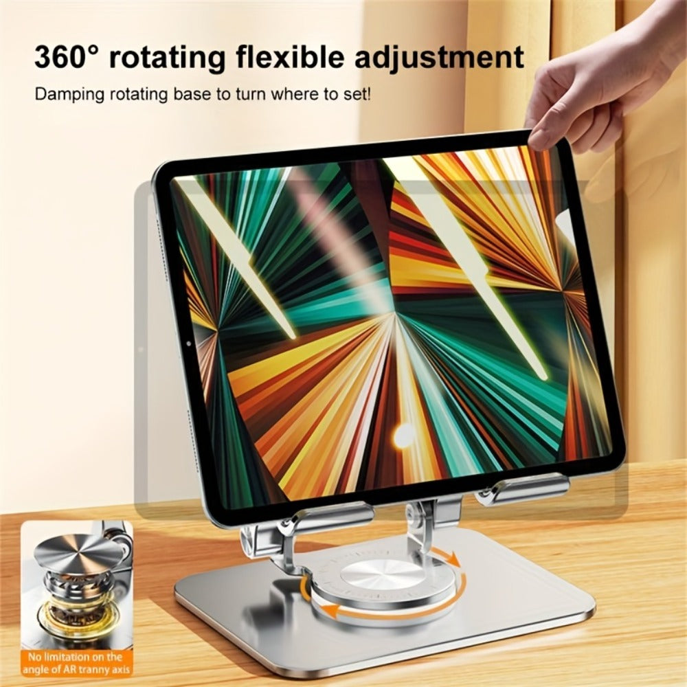 360 Degree Rotating Tablet Phone Stand Foldable, Portable Desktop Lazy Stand with Fast Heat Dissipation